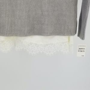 Hinge Grey Heather Cable Knit Sweater Pullover NWT NWT Hinge Grey Heather Cable Knit Sweater Pullover NWT NWT